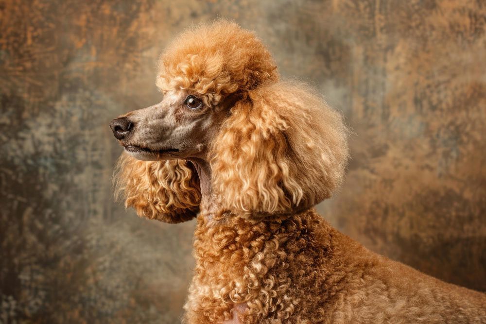 Brown Poodle on a brown background