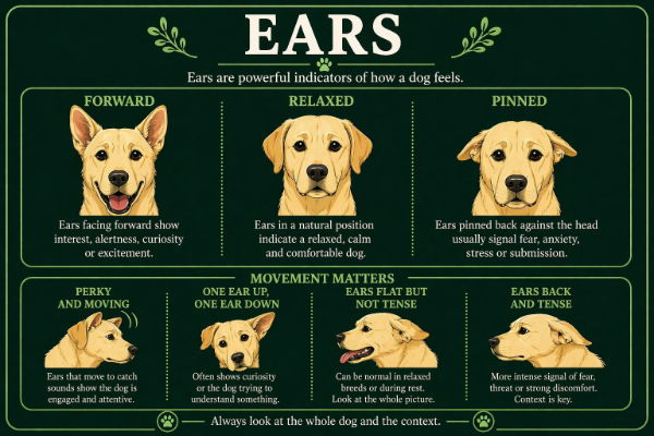 Dog body language: ears