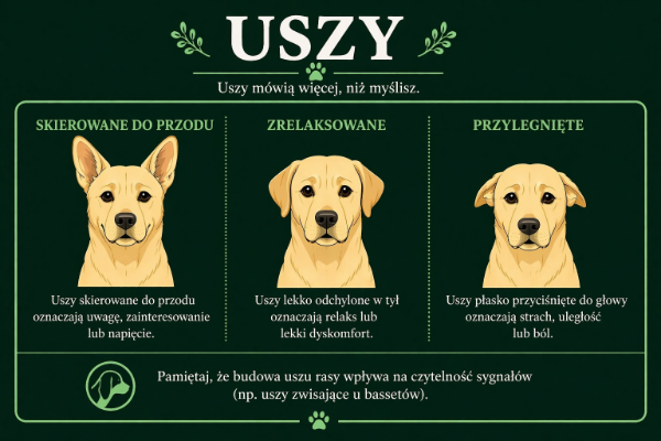 Mowa ciała psa: uszy